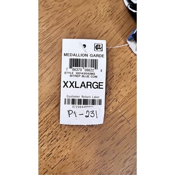 JM Collection Womens Printed Cold Shoulder Top Intrepid Blue Size 2XL NWT P1-231 - Picture 3 of 9